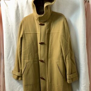 Vintage Ralph Lauren Women's Camel Wool Duffle Toggle Coat - Size Medium